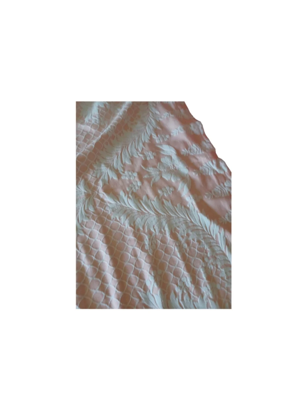 vintage cotton peach and cream bedspread 72 x 84 inches